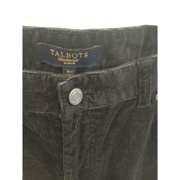 Talbots womens corduroy signature boot pants black 16W 16 preppy classic western - Picture 6 of 11